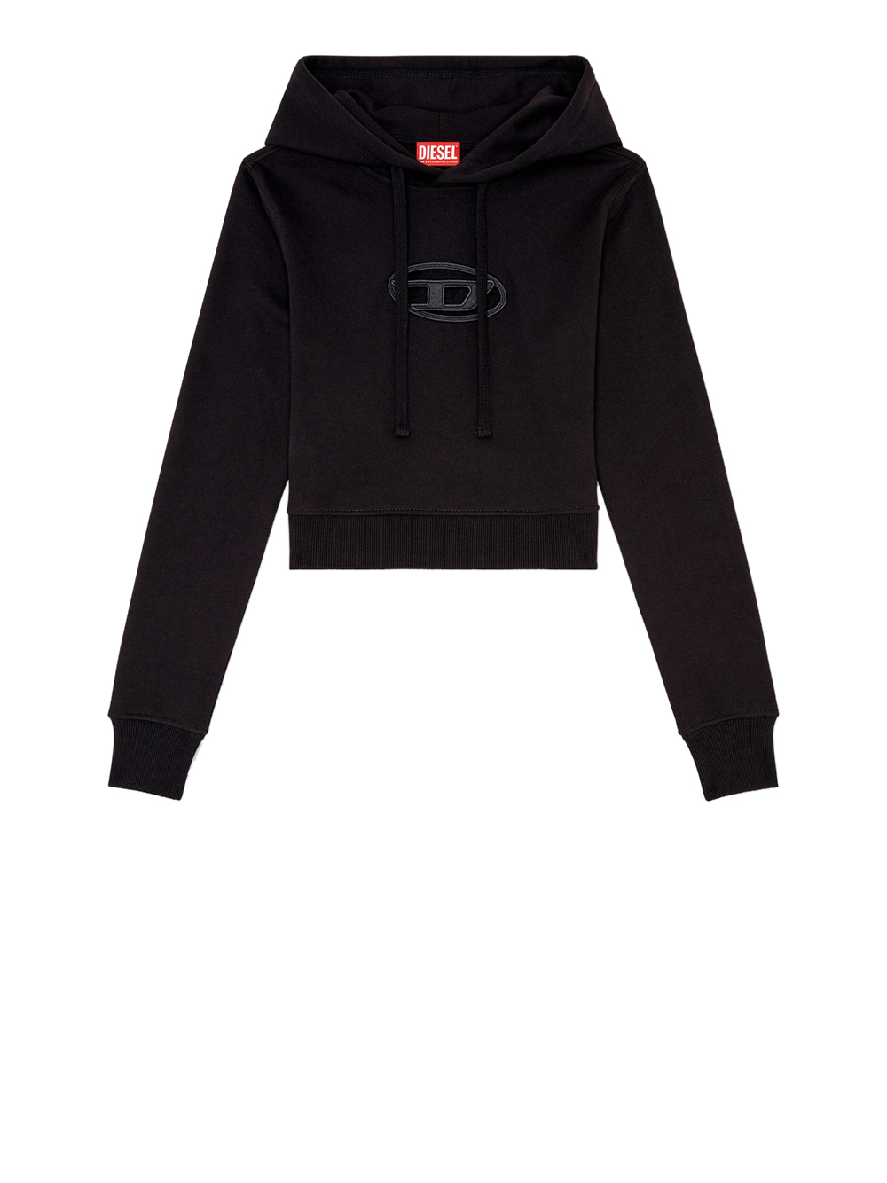 Diesel Donna Nero Felpa Cappuccio Slimmy Hood Da