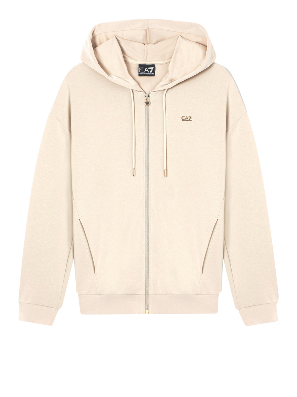 Ea7 Donna Avorio Felpa Zip Da