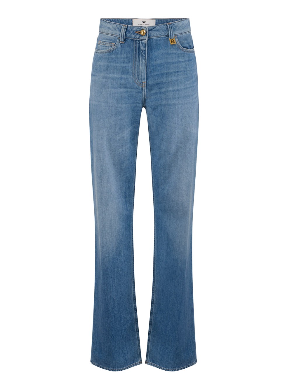 elisabetta franchi damen wide jeans - hellblau größe 28
