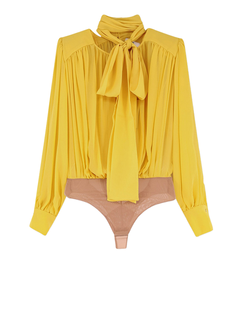 camicia elisabetta franchi body da donna - giallo taglia 46