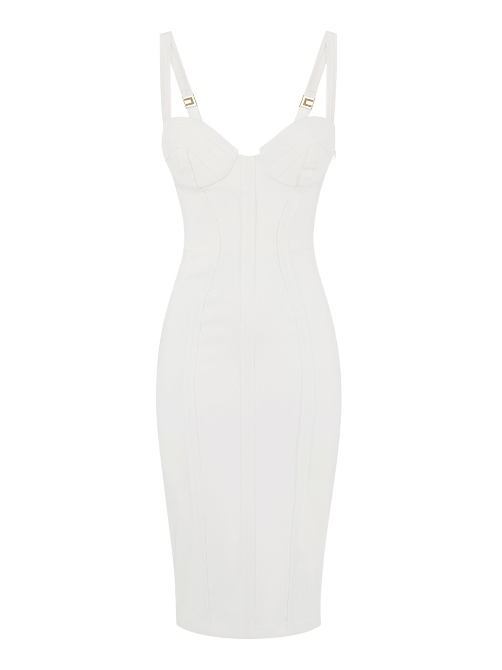 elisabetta franchi damen midikleid - elfenbein größe 42