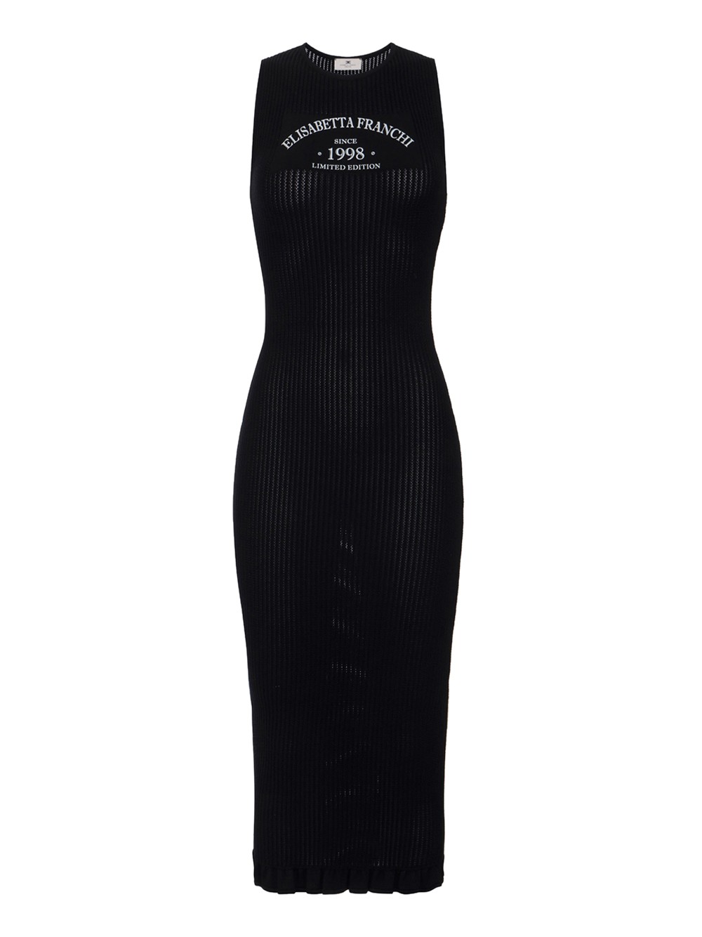 elisabetta franchi damen longuette kleid - schwarz größe 46