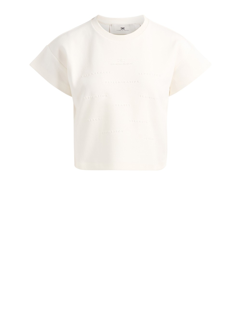 elisabetta franchi damen-t-shirt - elfenbein größe 40