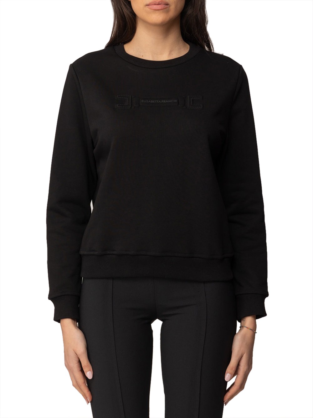 elisabetta franchi damen sweatshirt - schwarz größe 40