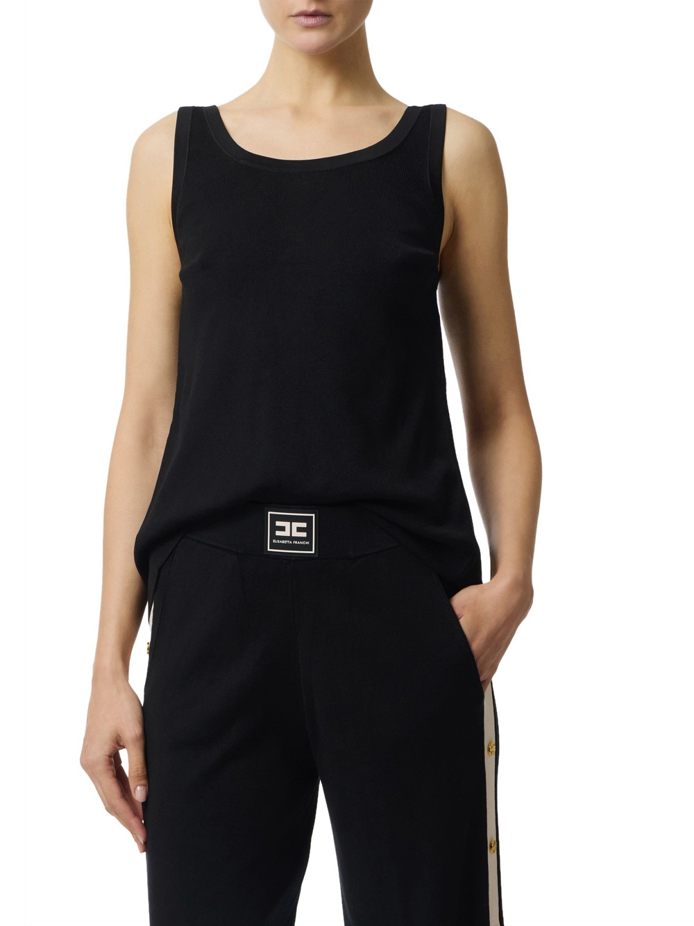 elisabetta franchi damen-oberteil - black butter größe 44