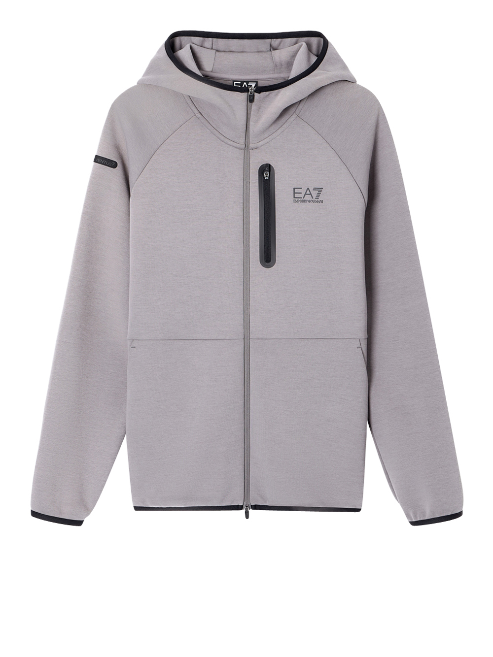 Ea7 Uomo Grigio Felpa Zip Da
