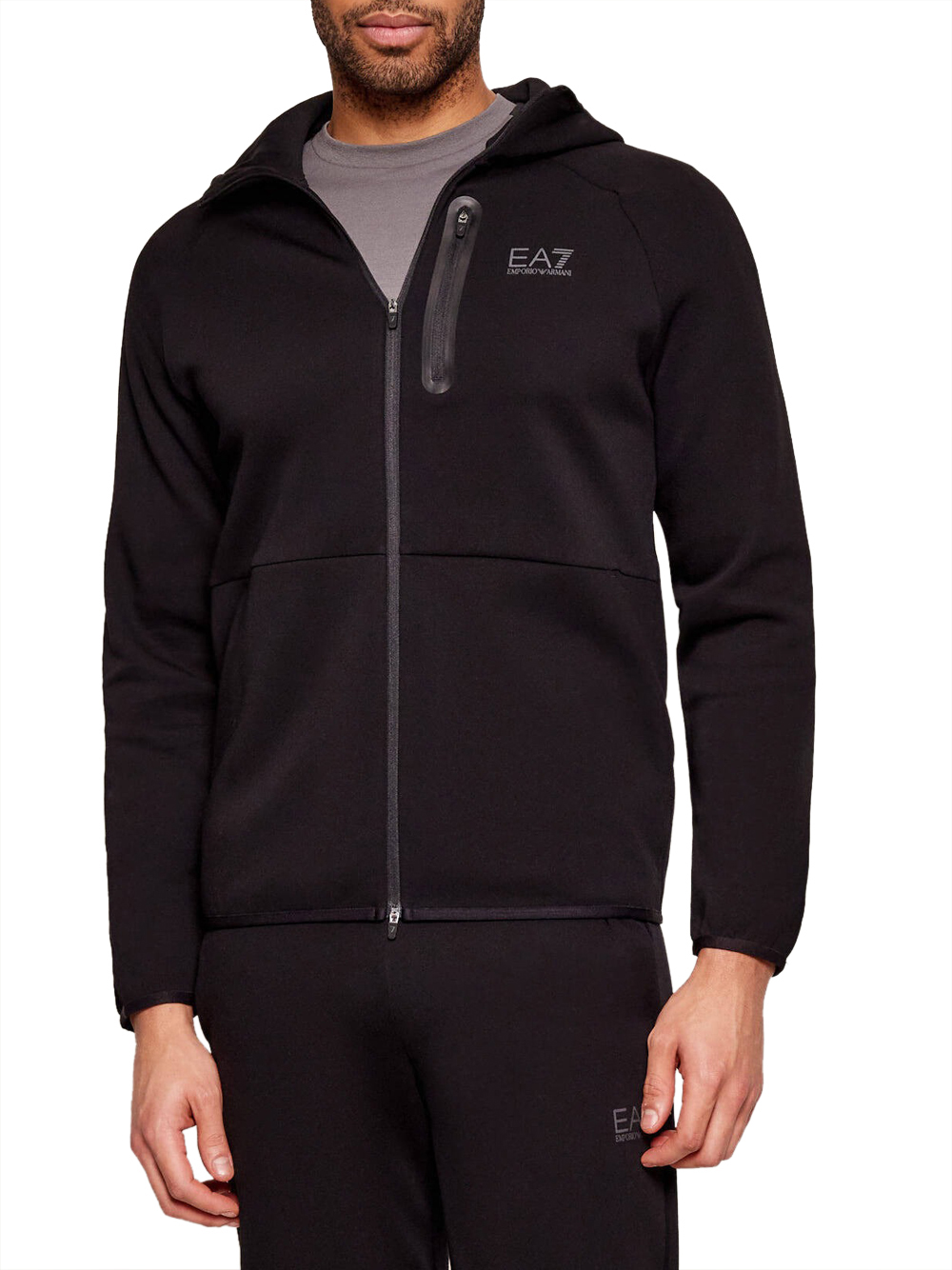 Ea7 Uomo Nero Felpa Zip Da