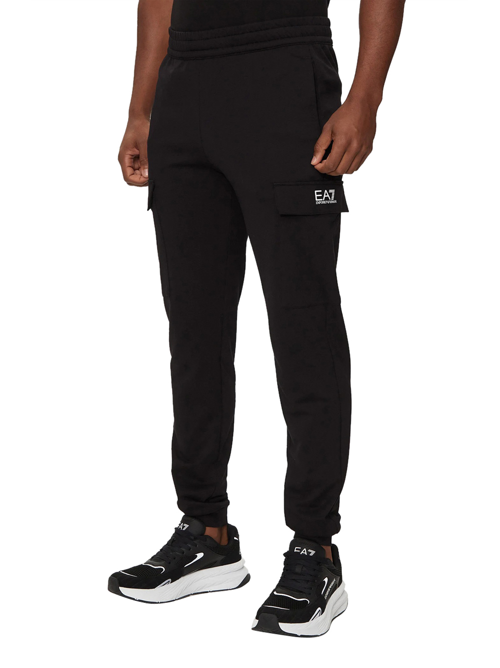 Ea7 Uomo Nero Pantalone Tuta Cargo Da