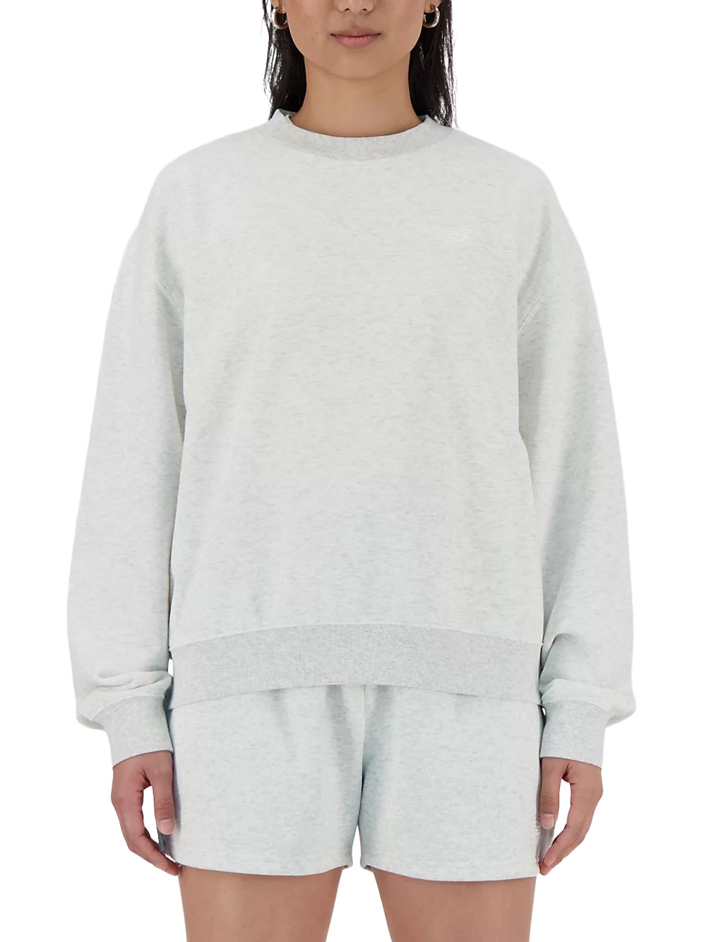new balance french terryda damen sweatshirt - grau größe m