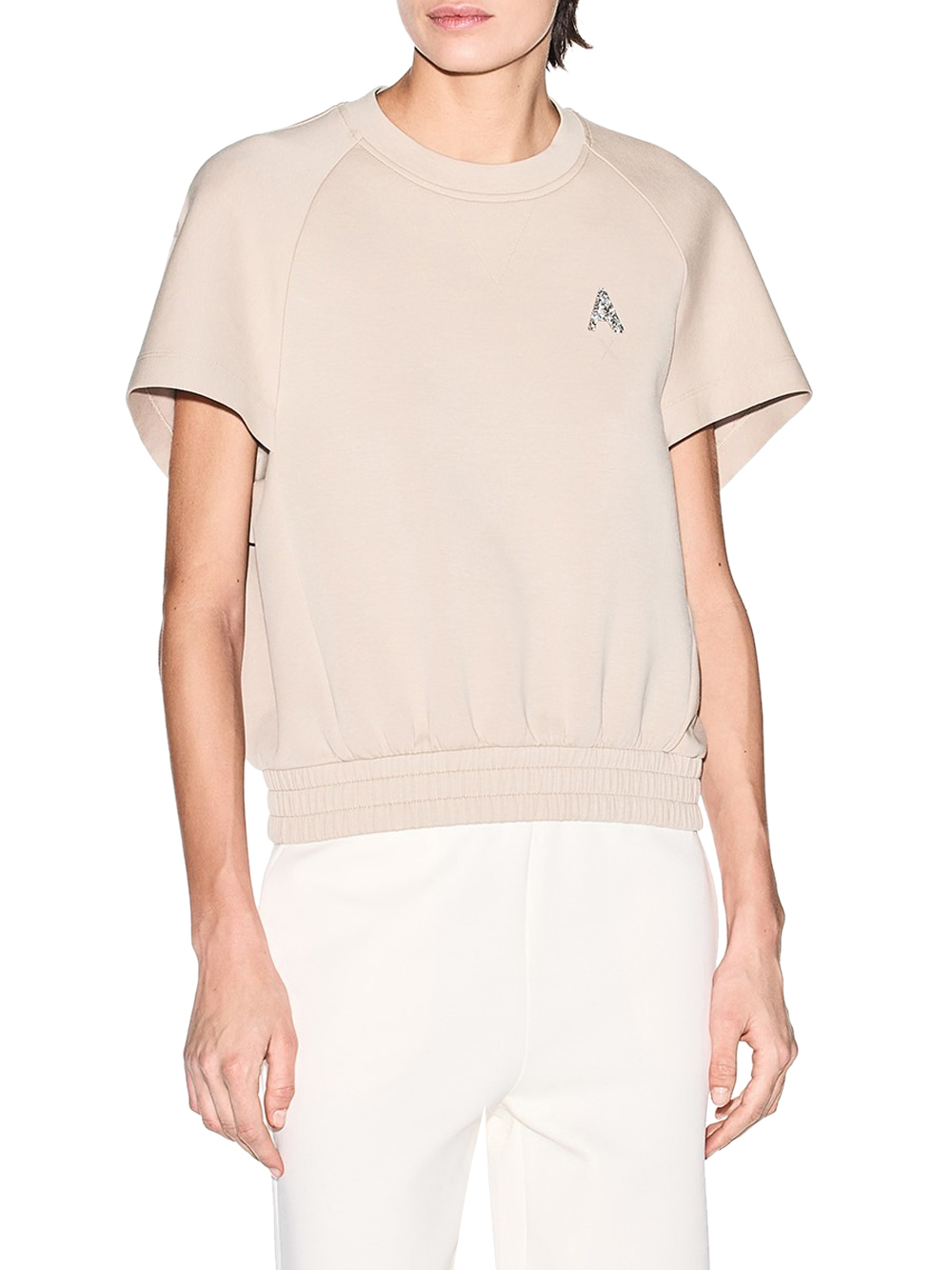 Armani-Exchange Donna Avorio Felpa Armani Exchange Da