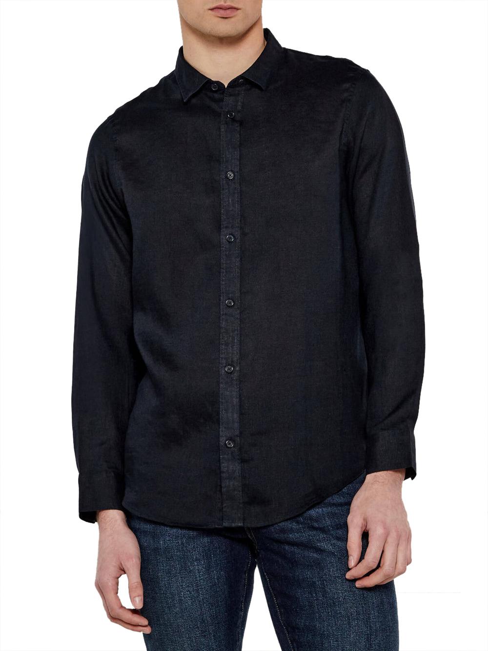 Armani-Exchange Uomo Blu Camicia Casual Armani Exchange Da