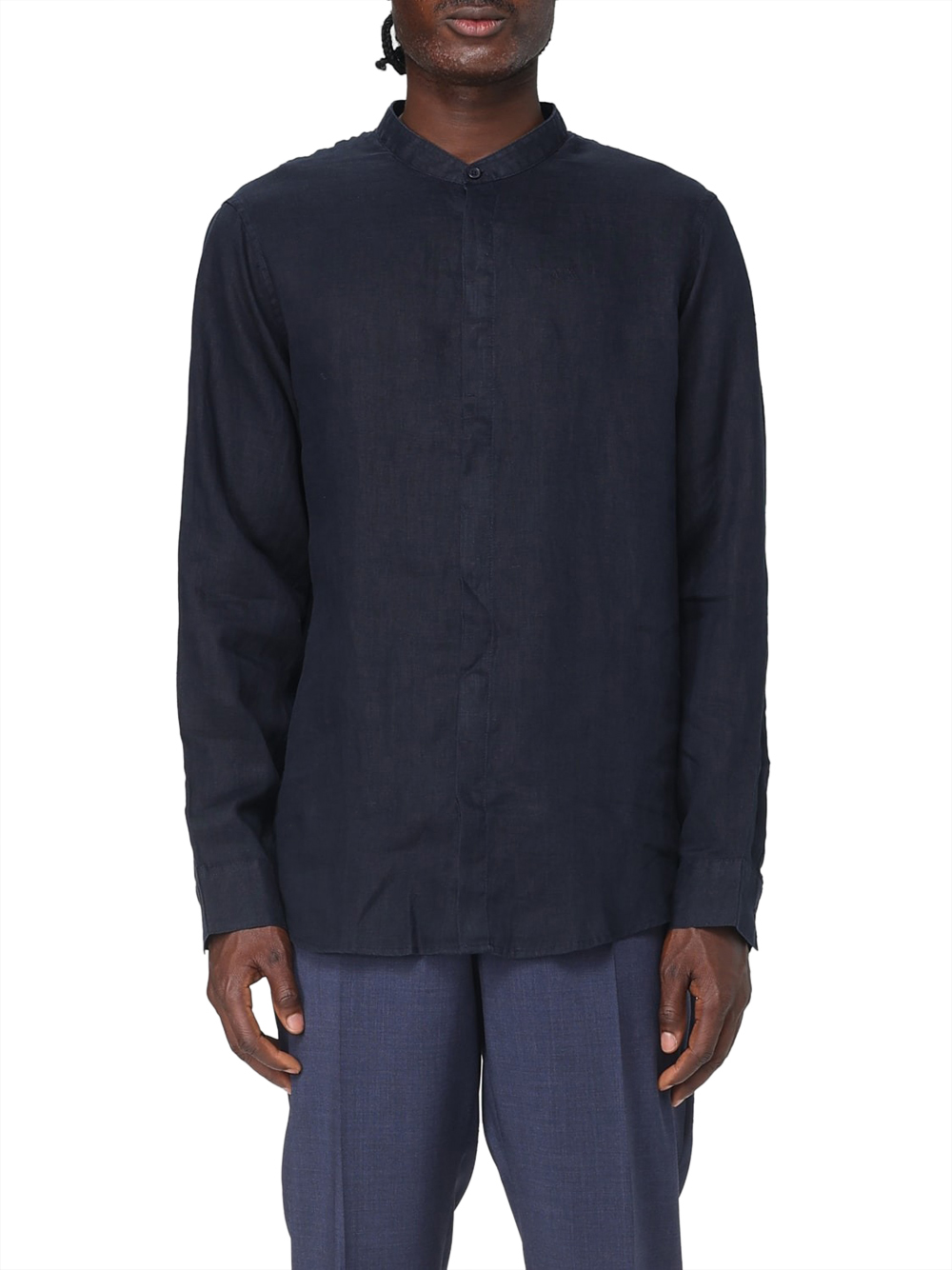 Armani-Exchange Uomo Blu Camicia Casual Armani Exchange Da