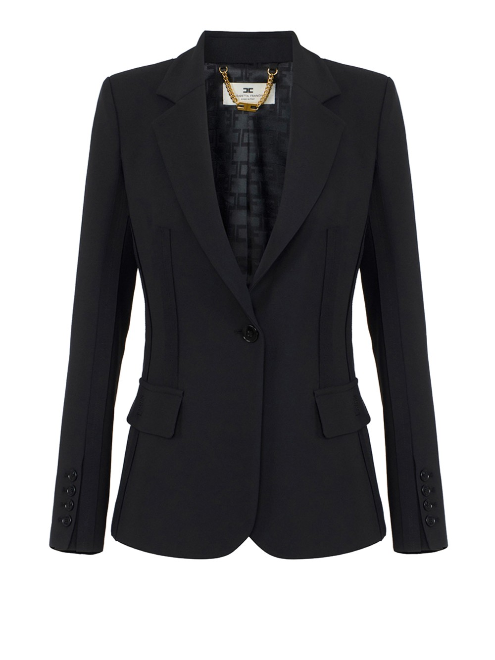 elisabetta franchi jacke schwarz - damen größe 44