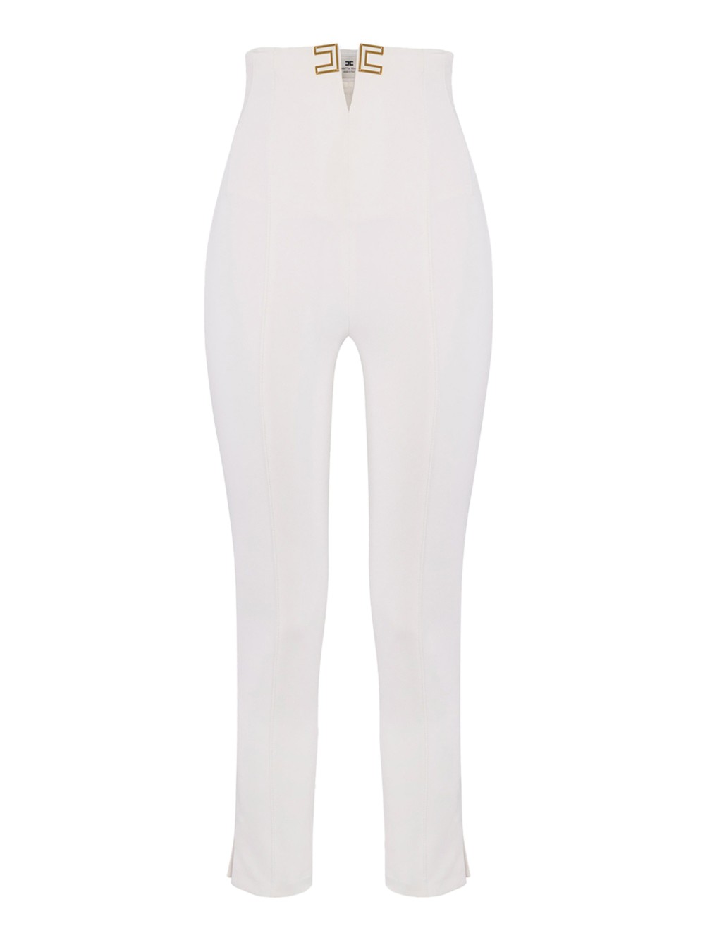 elisabetta franchi slim-hose ivory - damen größe 38