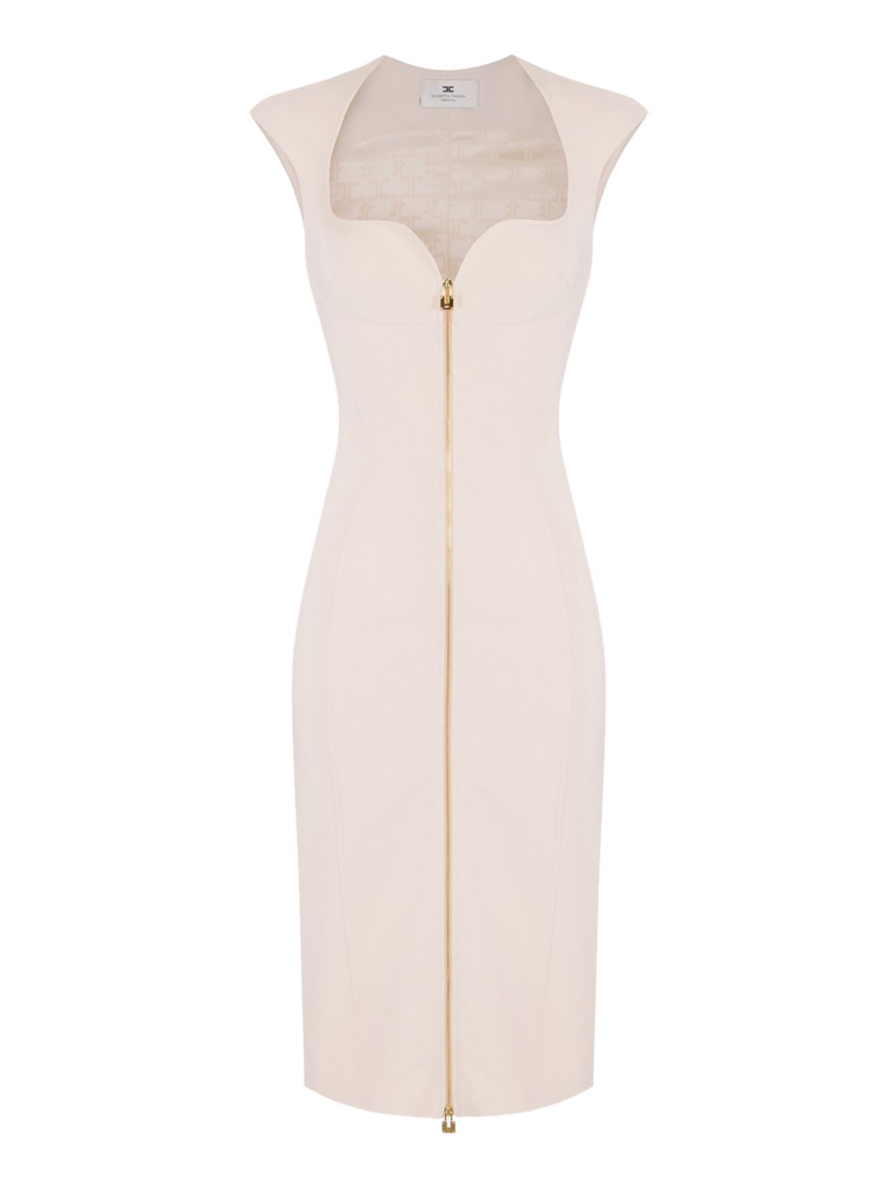elisabetta franchi midi-kleid ivory - damen größe 44