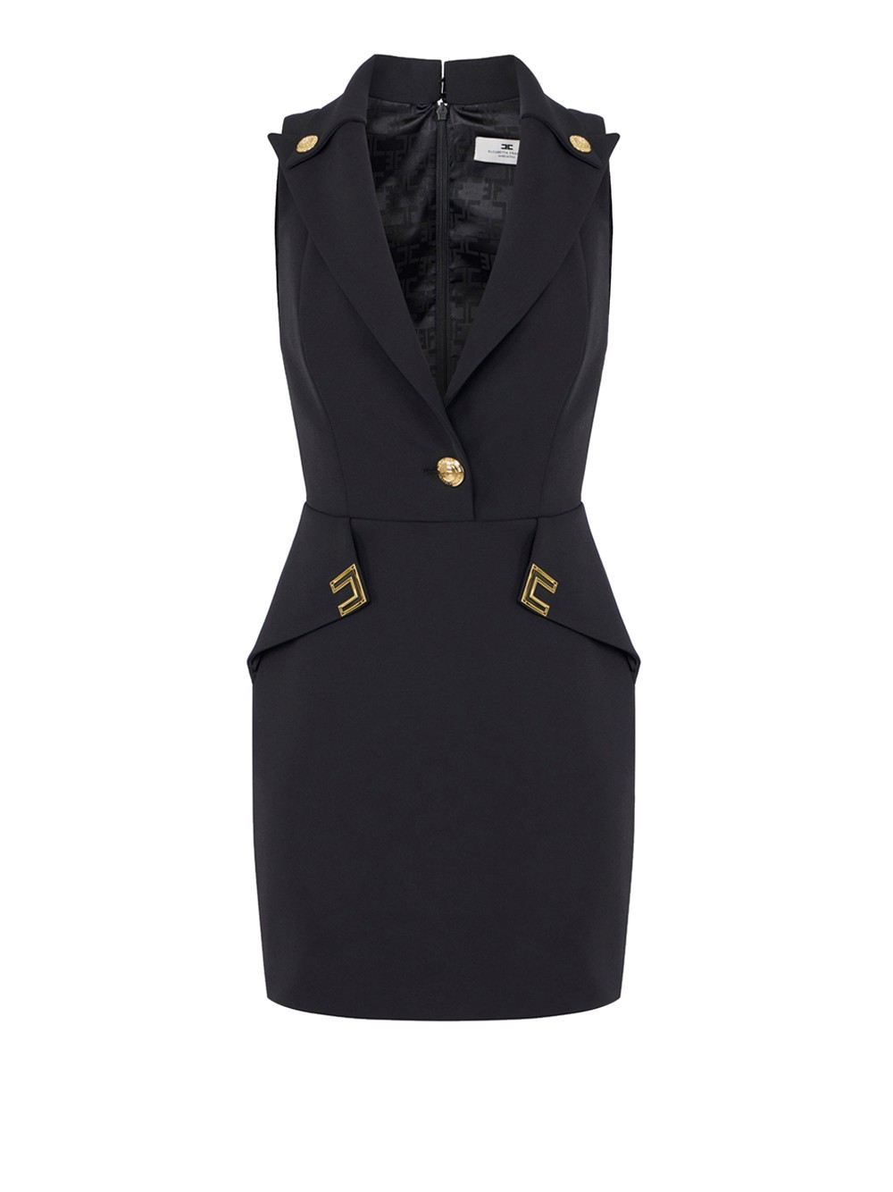 elisabetta franchi mini-kleid schwarz - damen größe 40