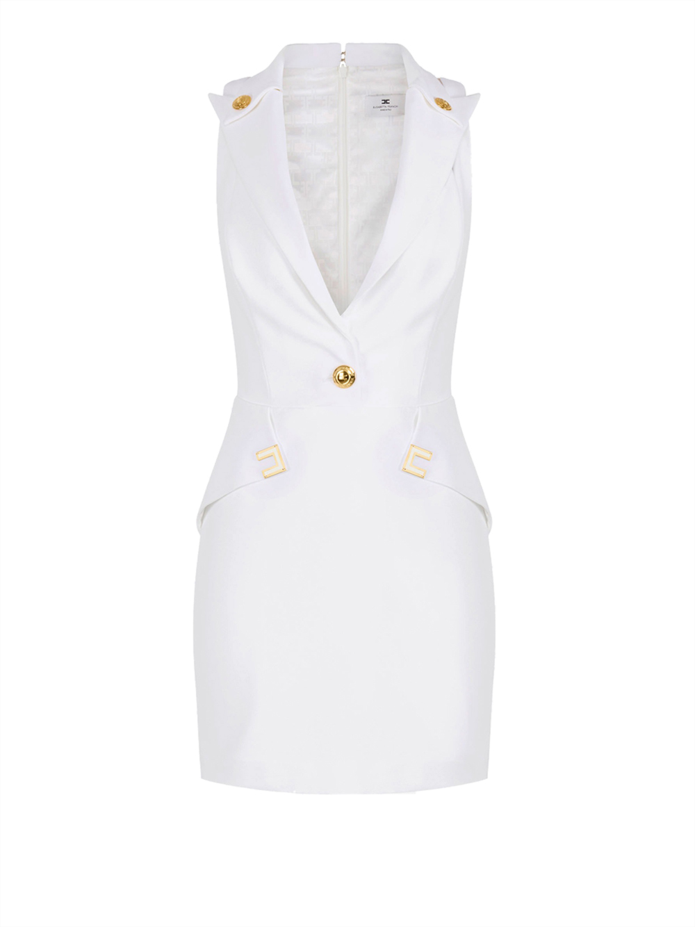 vestito mini elisabetta franchi da donna - avorio taglia 44