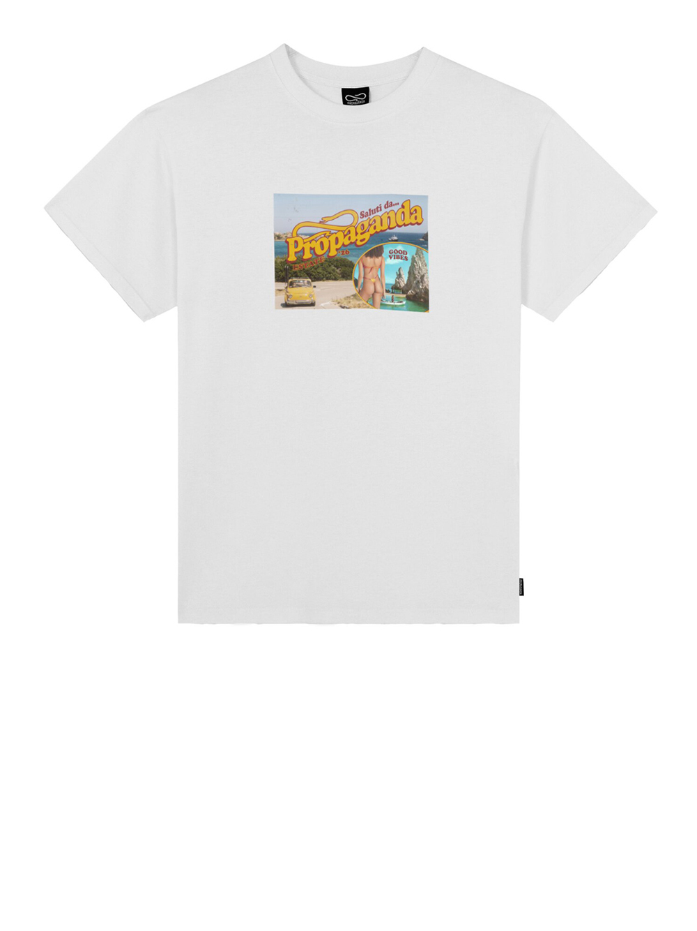 t-shirt propaganda postcard da uomo - bianco