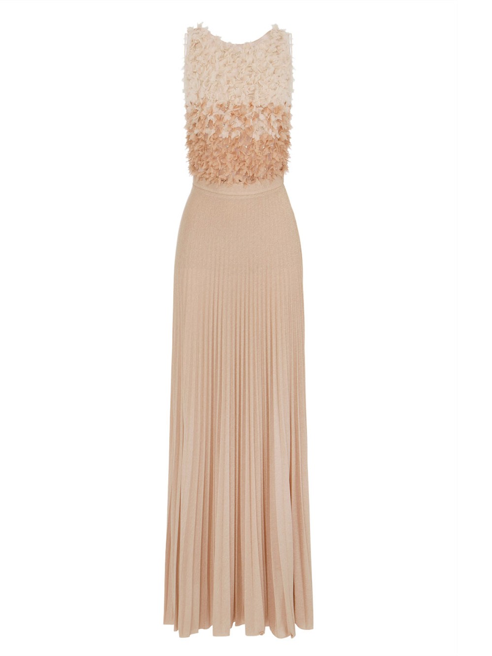 elisabetta franchi damen longuette kleid - beige größe 44