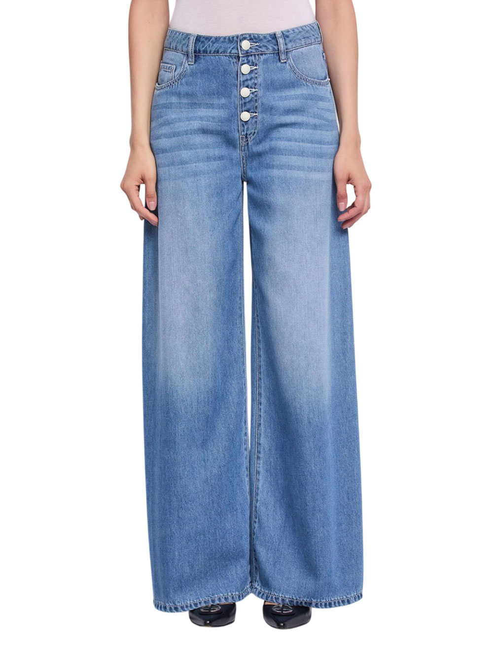 jeans wide gaudì da donna - denim