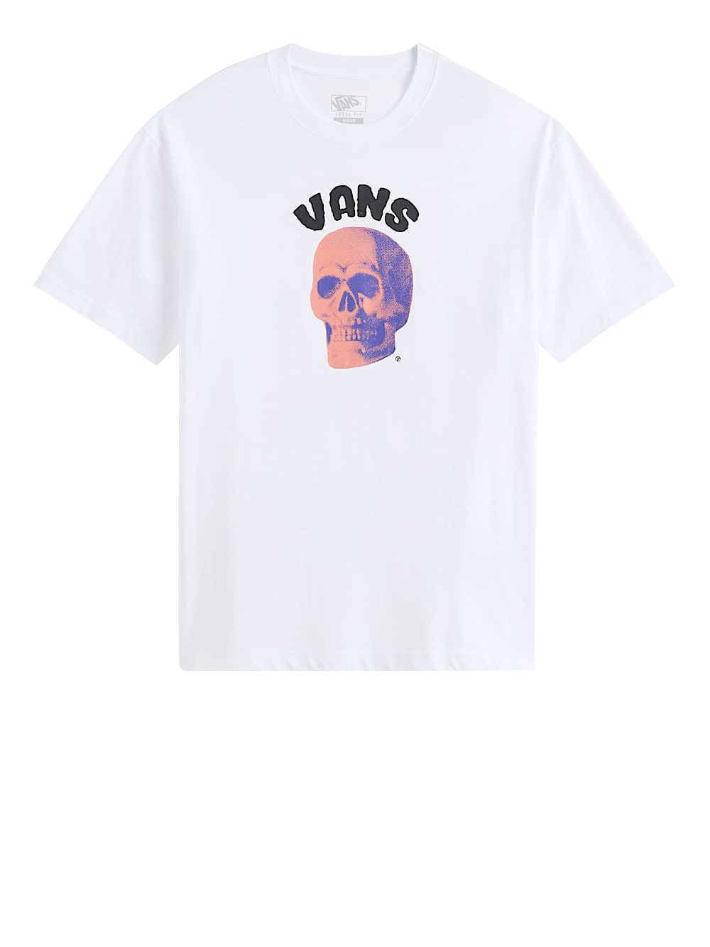 t-shirt vans bone head loose da uomo - bianco taglia xs