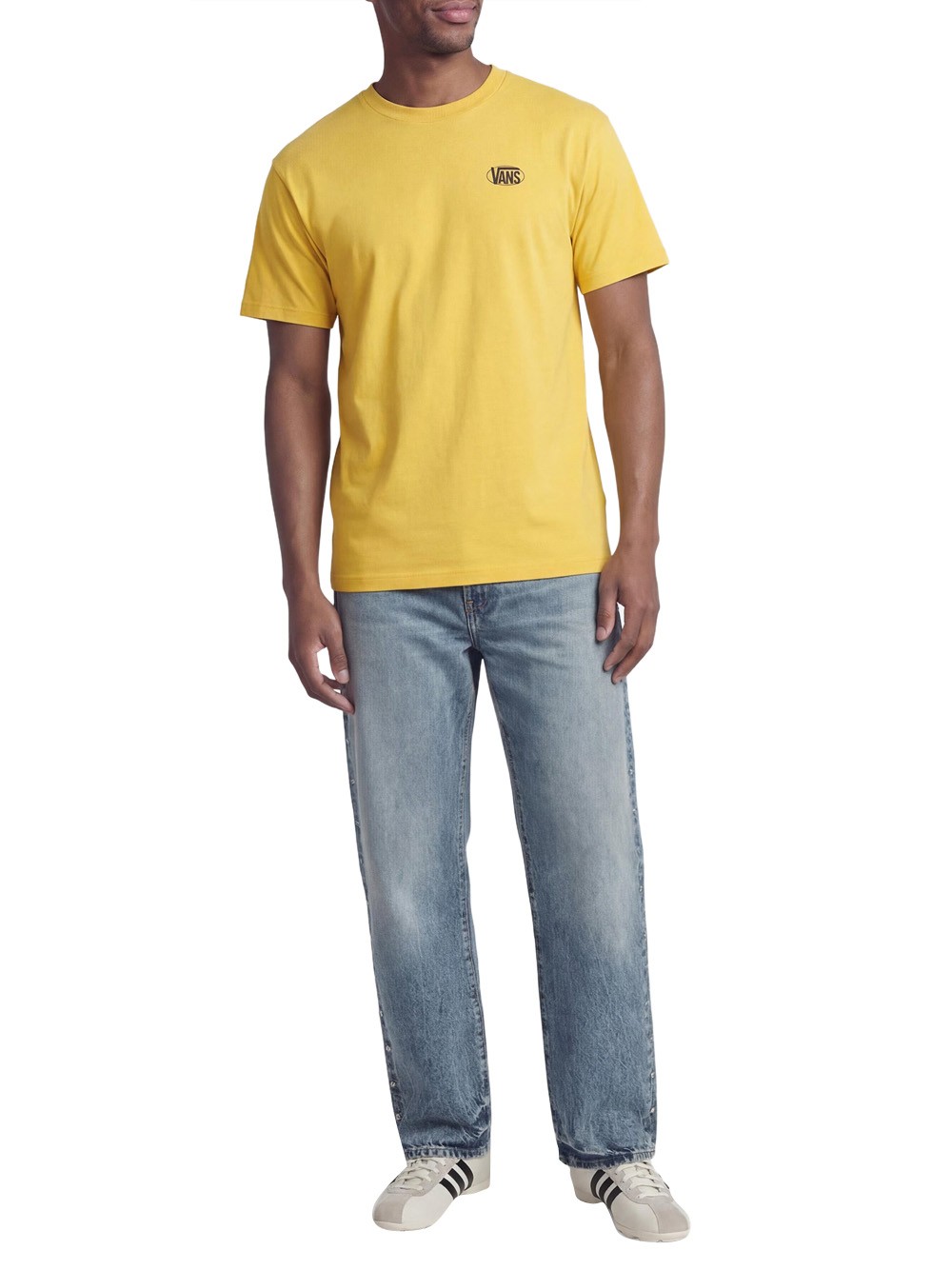 t-shirt vans oval logo loose da uomo - giallo taglia l