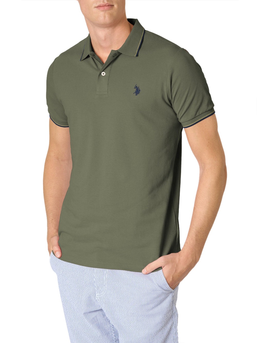 u.s. polo assn. poloshirt grün - herren größe l